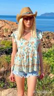 Bohemian Blouse -Floral Pattern 